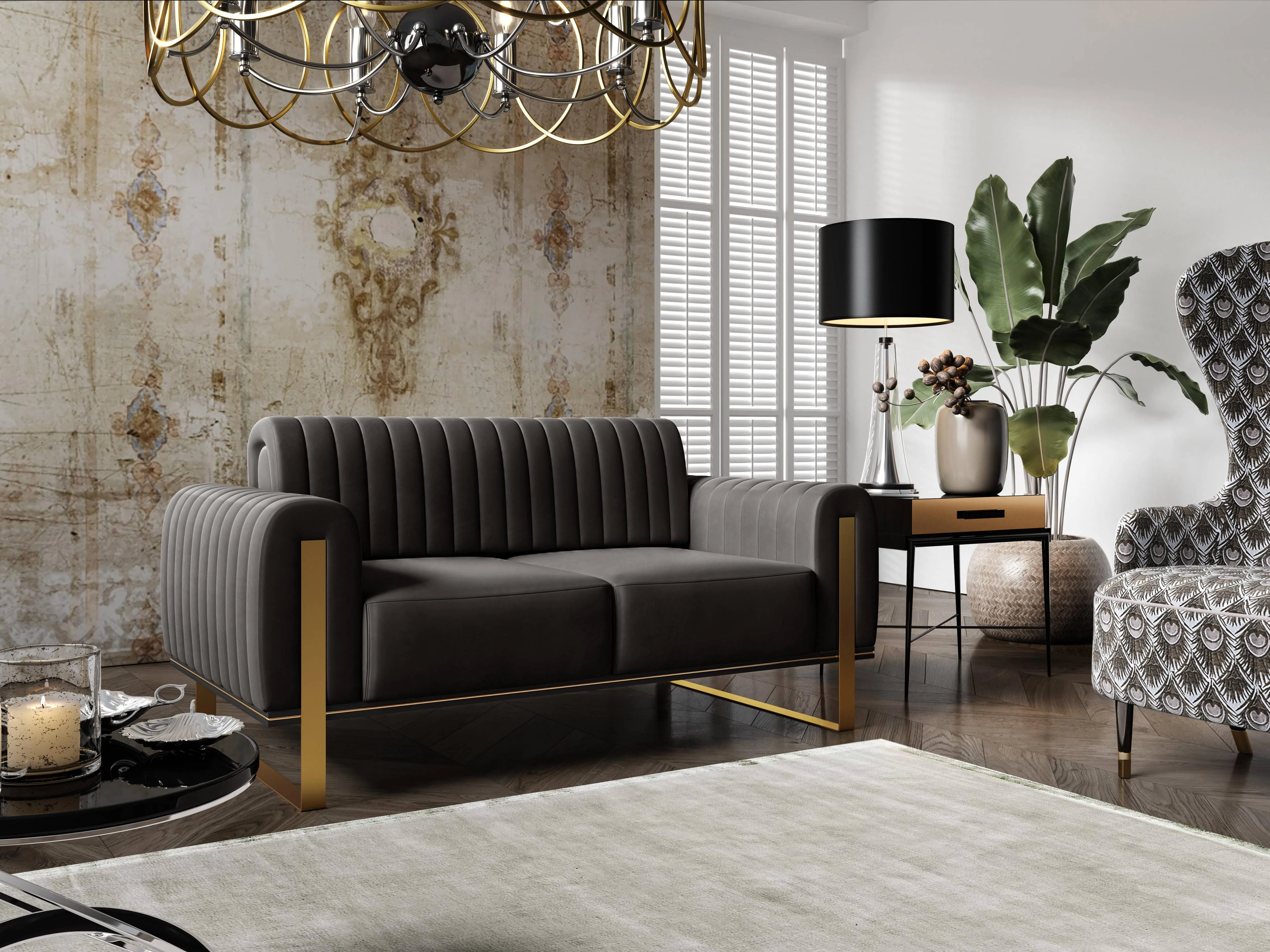 2-zitsbank Nouveau velvet