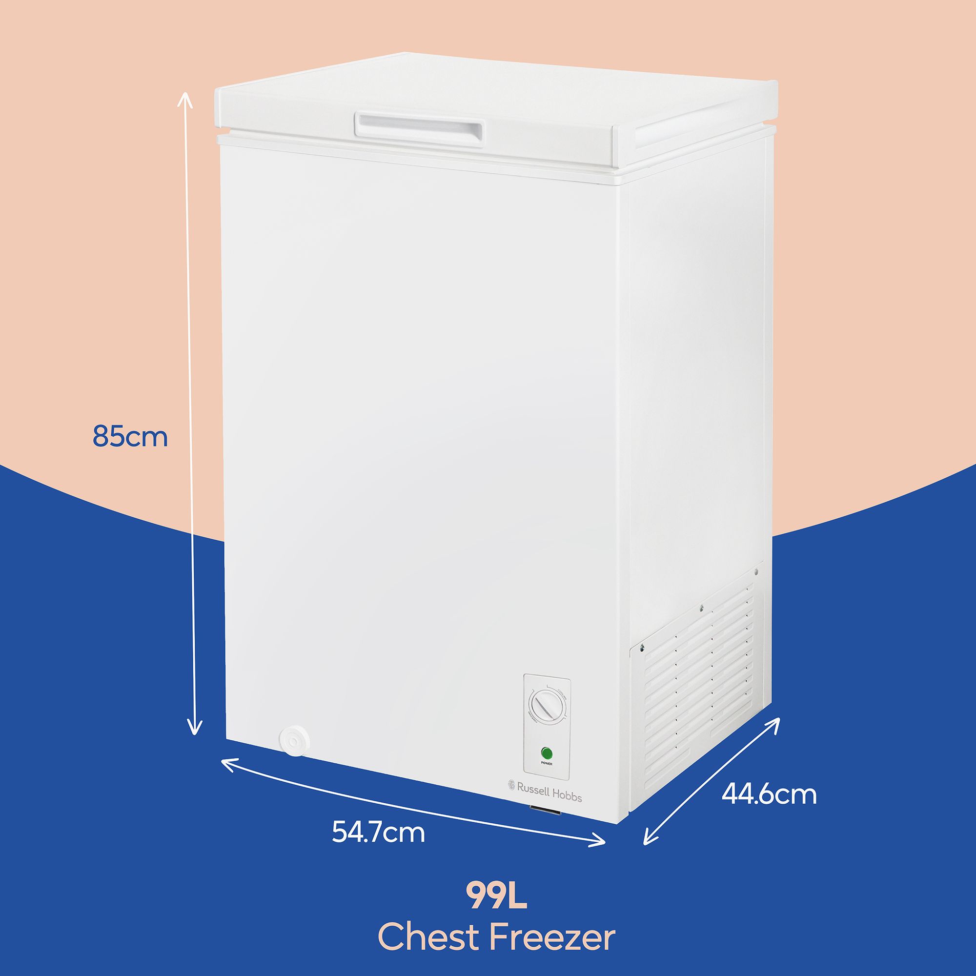 Russell Hobbs Chest Freezer 99L Suitable for Garages, Outbuildings RH99CF0E1