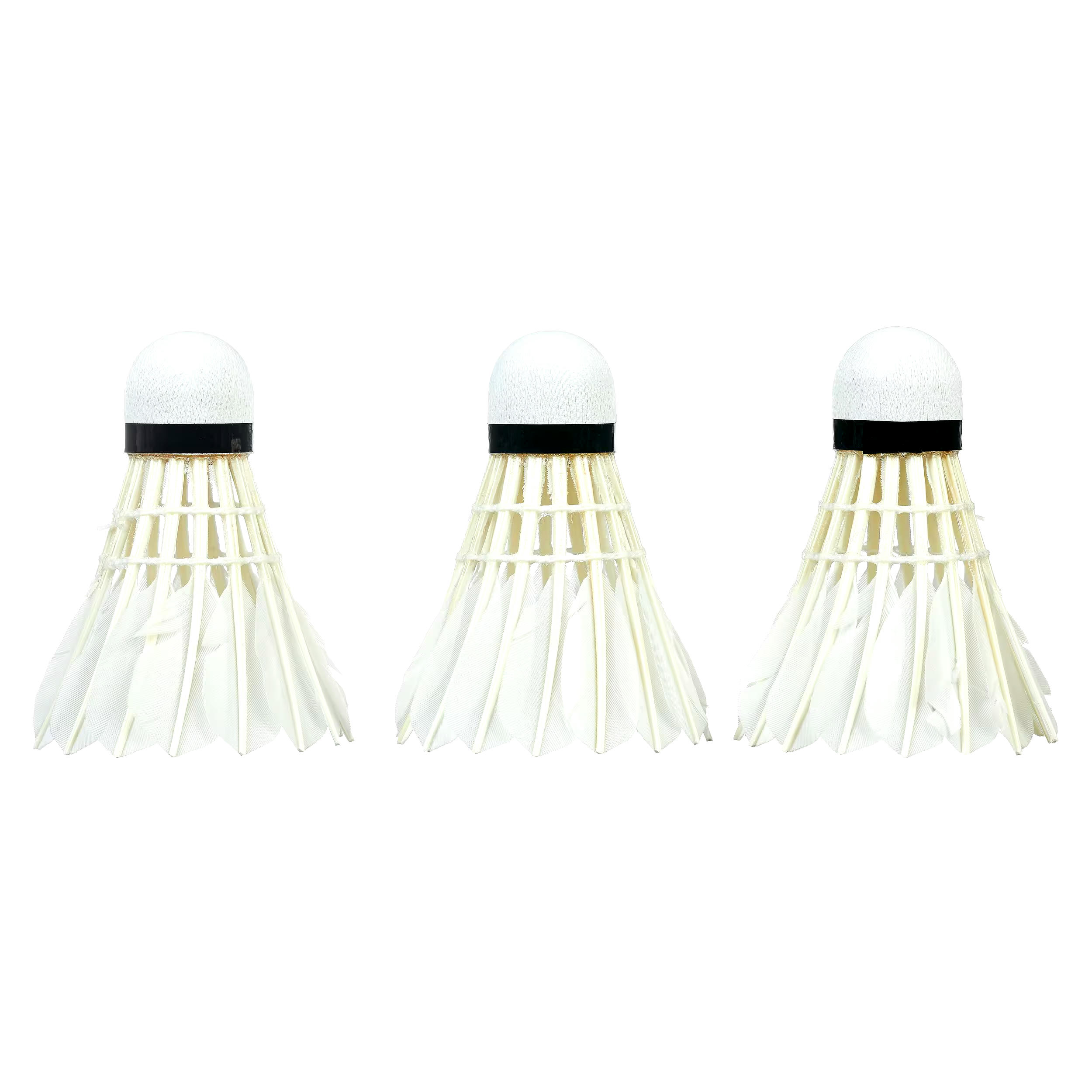 Matrix 100 Feather Badminton Shuttlecock Birdie w/ Rubber Head, White, 3-pk