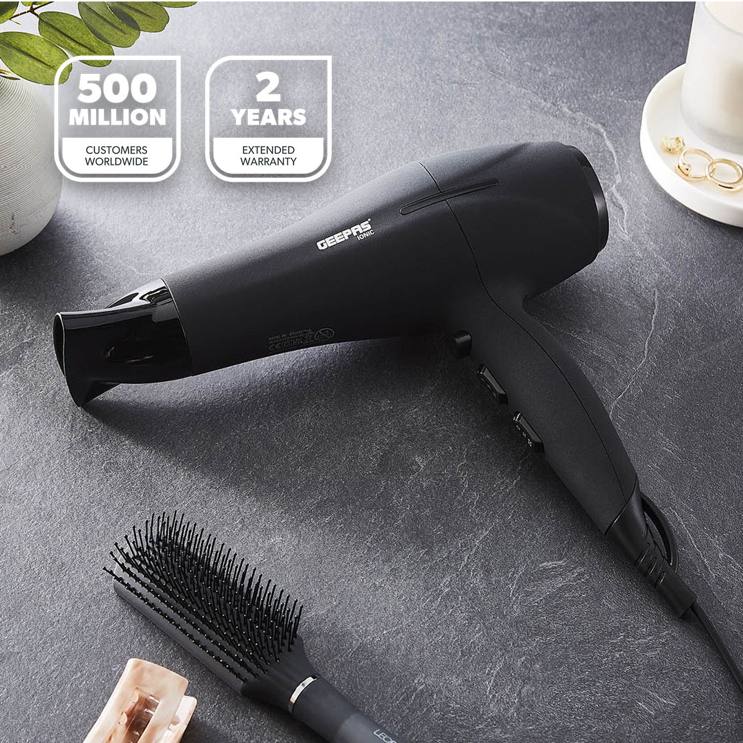 Geepas 2200W Powerful Hair Dryer 2 Speed 3 Heat Concentrator Ionic Function