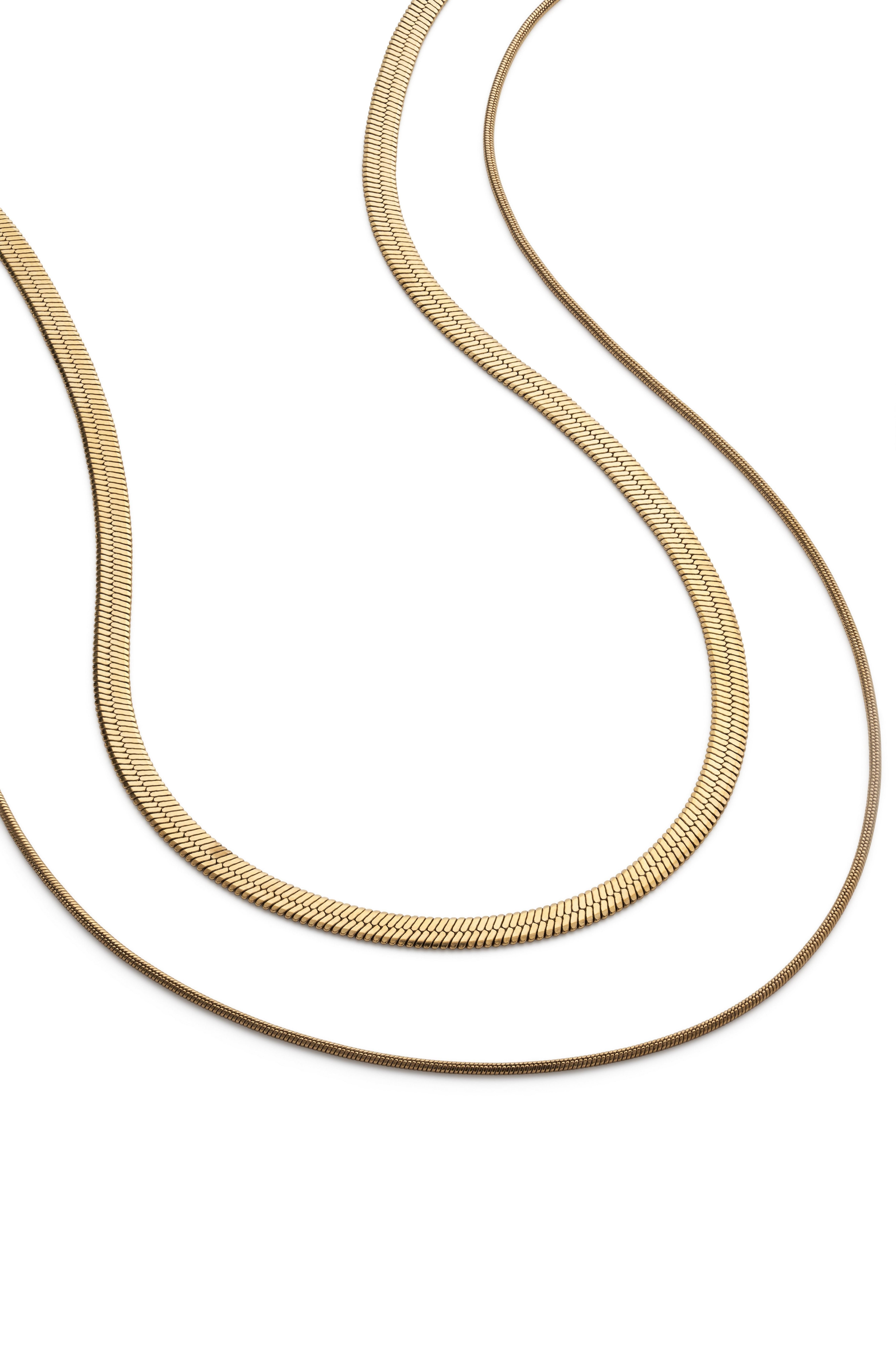 Elk & Bloom 14K Gold Double Snake Chain Choker