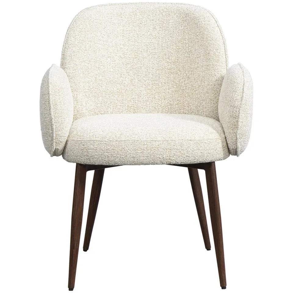 Eetkamerstoel Eva met armleuning - cr&egrave;me