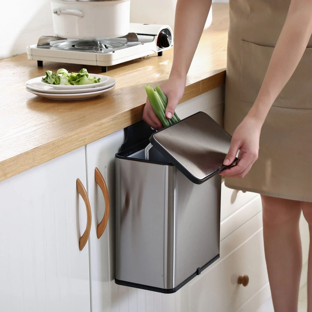 NINESTARS Kitchen Compost Caddy Trash Can 0.8 Gallon