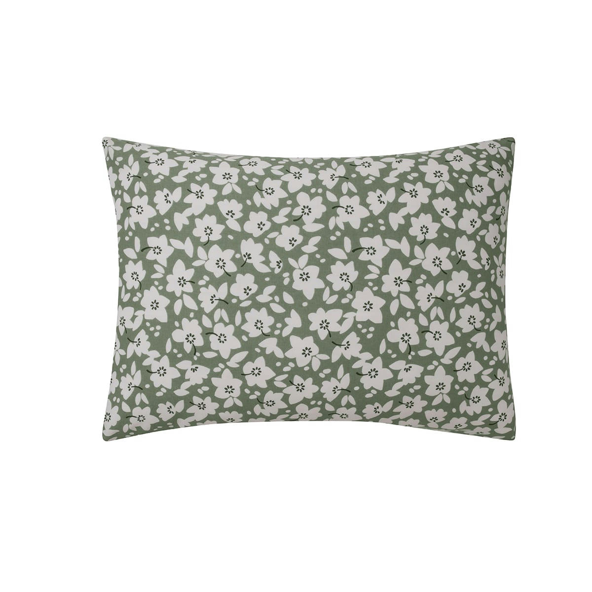 EMMA - Taie d'oreiller imprimée en lyocell vert 50x70cm