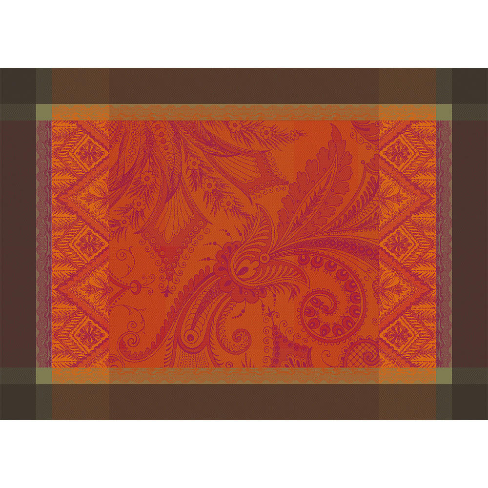 GRACE FLAMBOYANT - Set antitache déperlant pur coton rouge 54X39