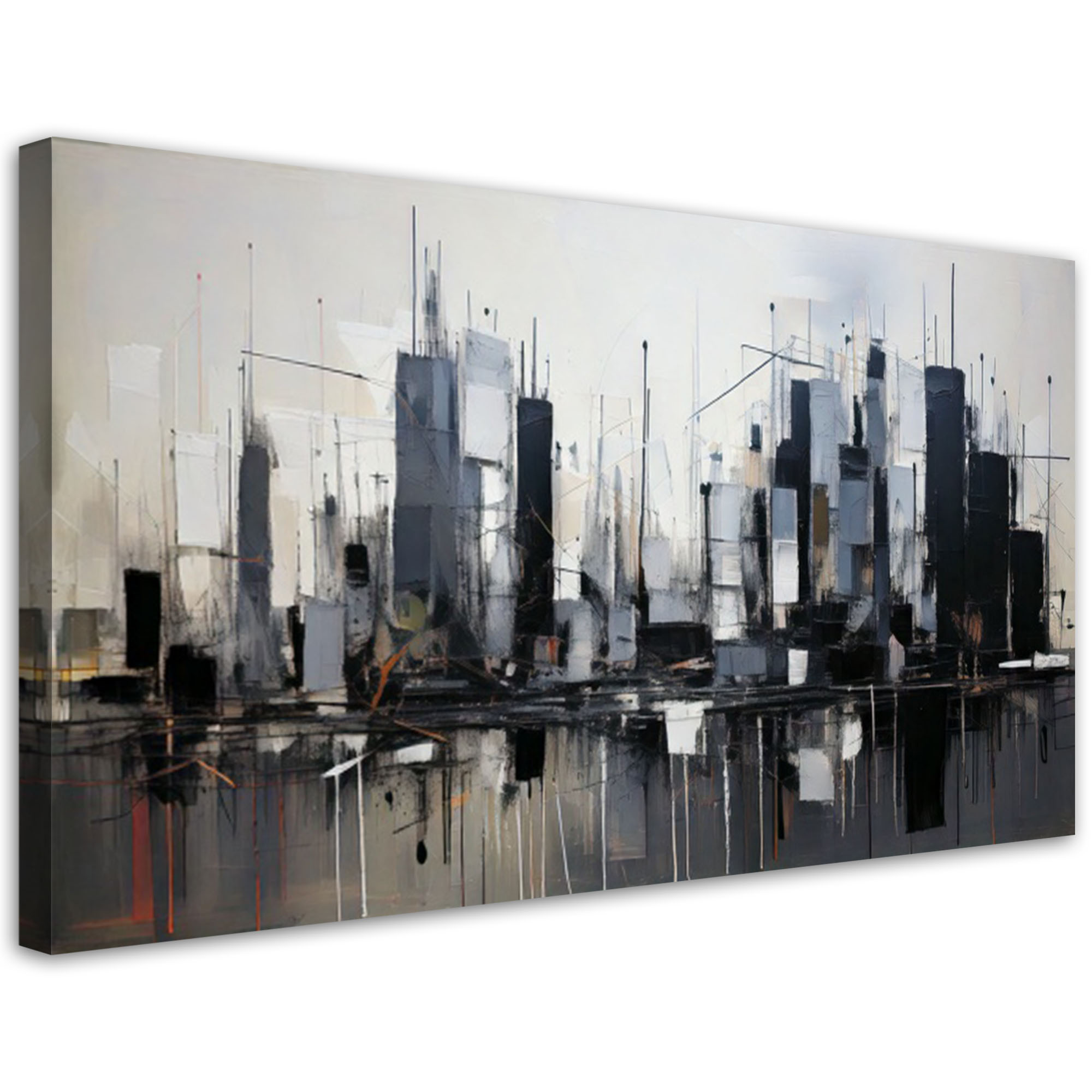 Feeby Obraz na płótnie, Miasto Abstrakcja Szarośc Architektura 80x40