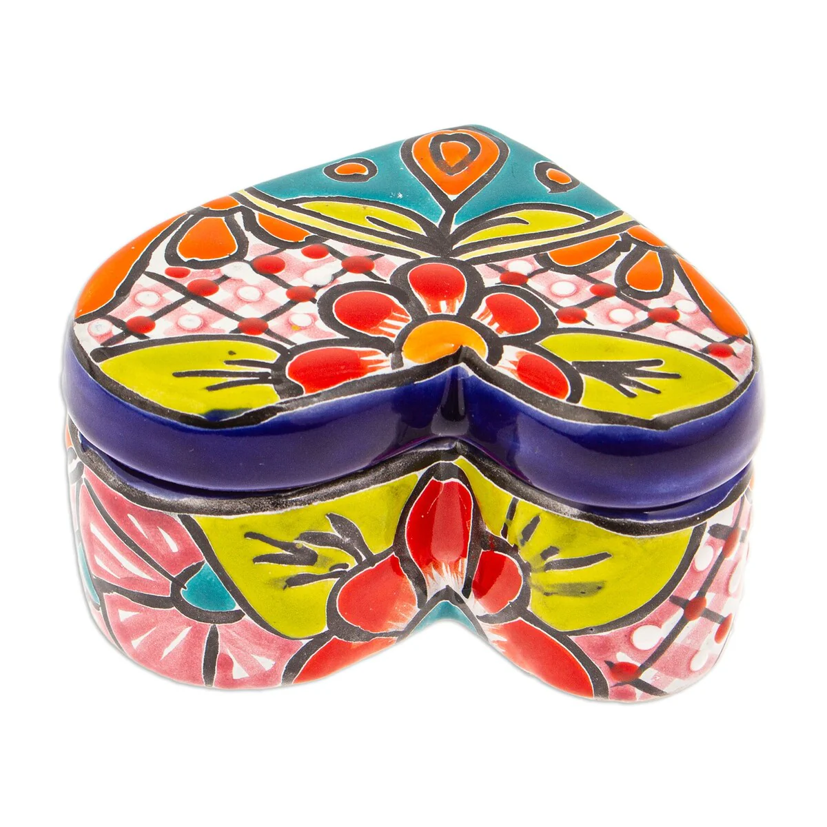 Novica Handmade Classic Romance Ceramic Decorative Box