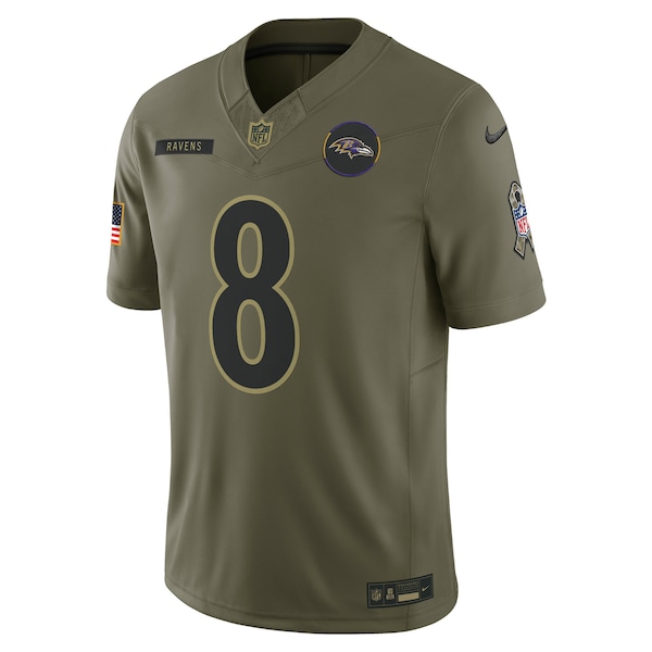 Lamar Jackson Baltimore Ravens Nike 2025 Salute to Service Limited Jersey - Olive