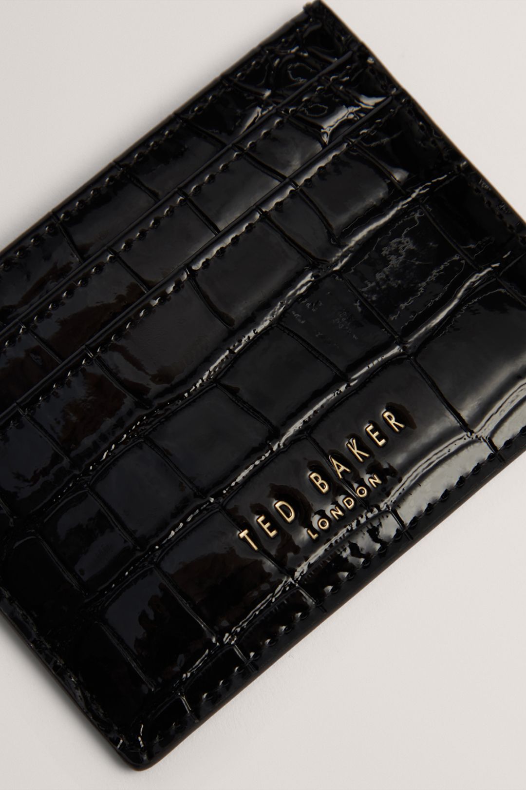 Ted Baker Varenya Croc Effect Card Holder Black