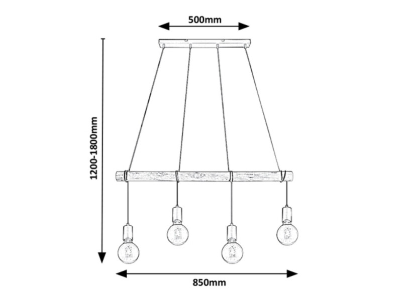 Lampa wisząca czarna Pablo 4xE27x40W wym:180x85x85 Rabalux