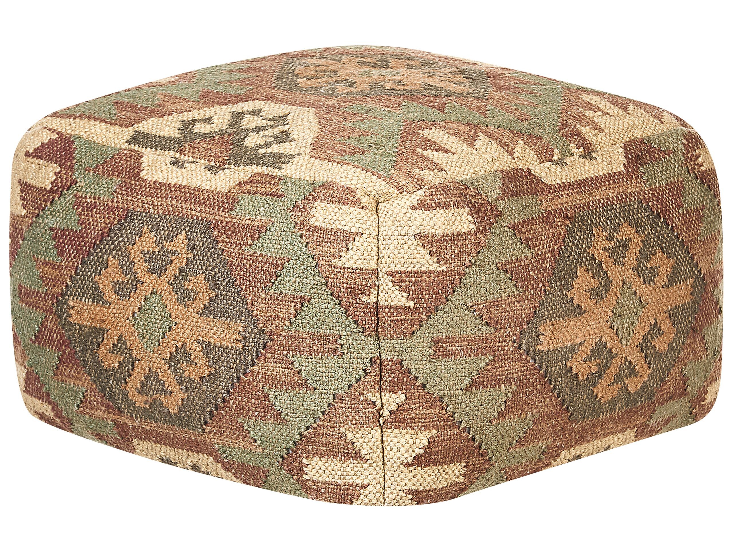 Puf jutowy 50 x 50 x 30 cm wielokolorowy CUMBUM