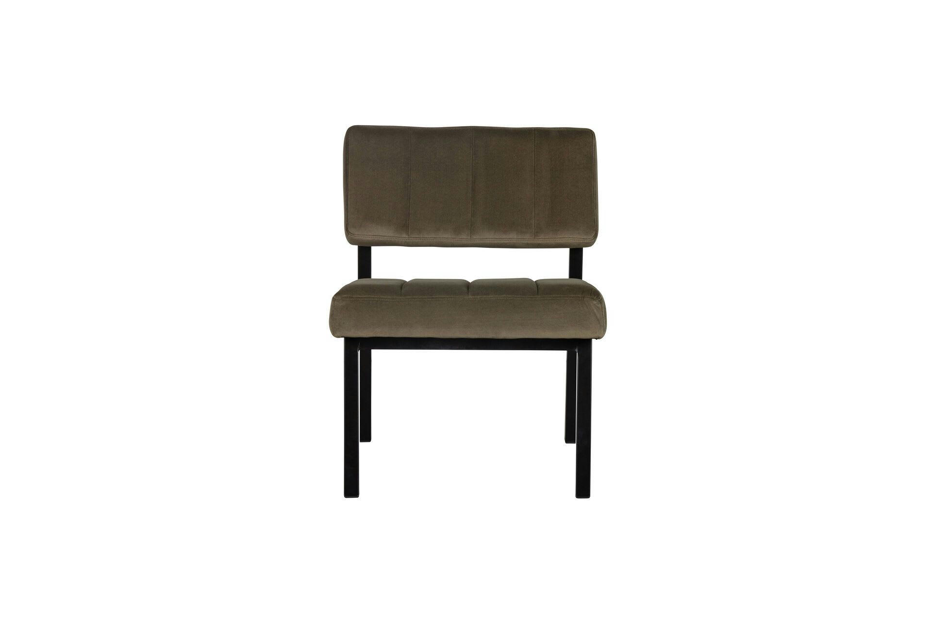 KAJA - Fauteuil en velour kaki