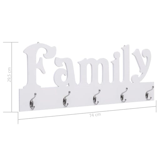 NNEVL Wall Mounted Coat Rack FAMILY 74x29.5 cm