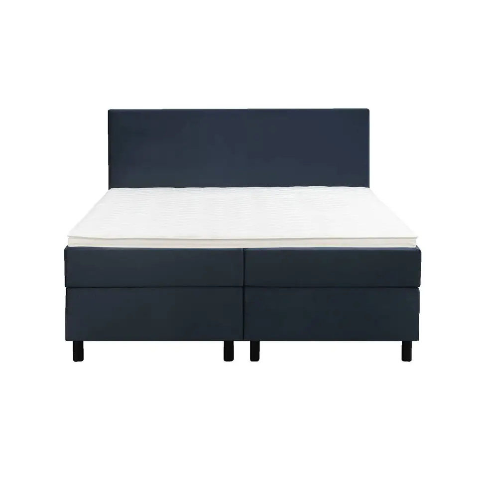 Boxspring Liv egaal - blauw - 180x200 cm - ronde poot