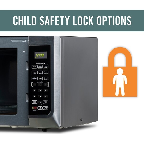 1.3 Microwave Oven w LED Light/SENSOR 1100 Watts Stainless