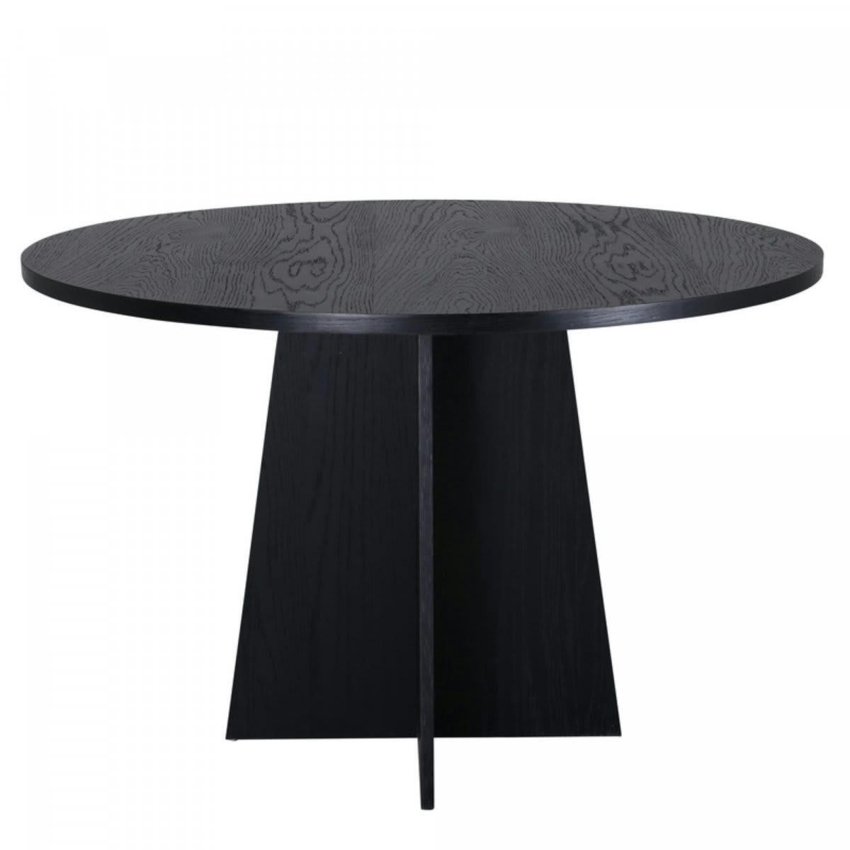 MANON - Table à manger ronde en bois noir