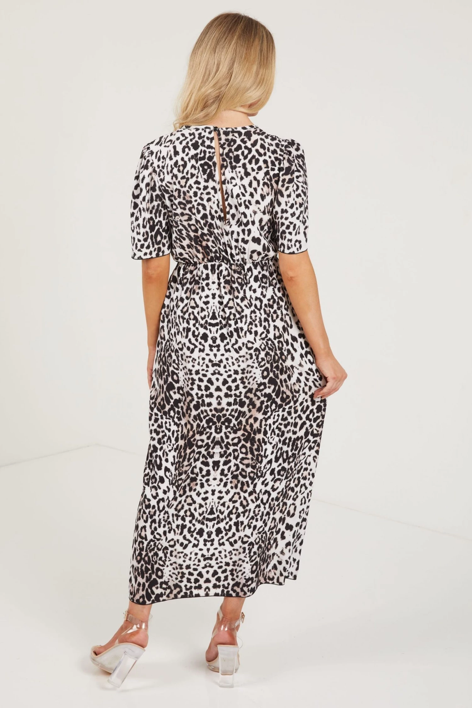 Quiz Brown Animal Print Midi Dress
