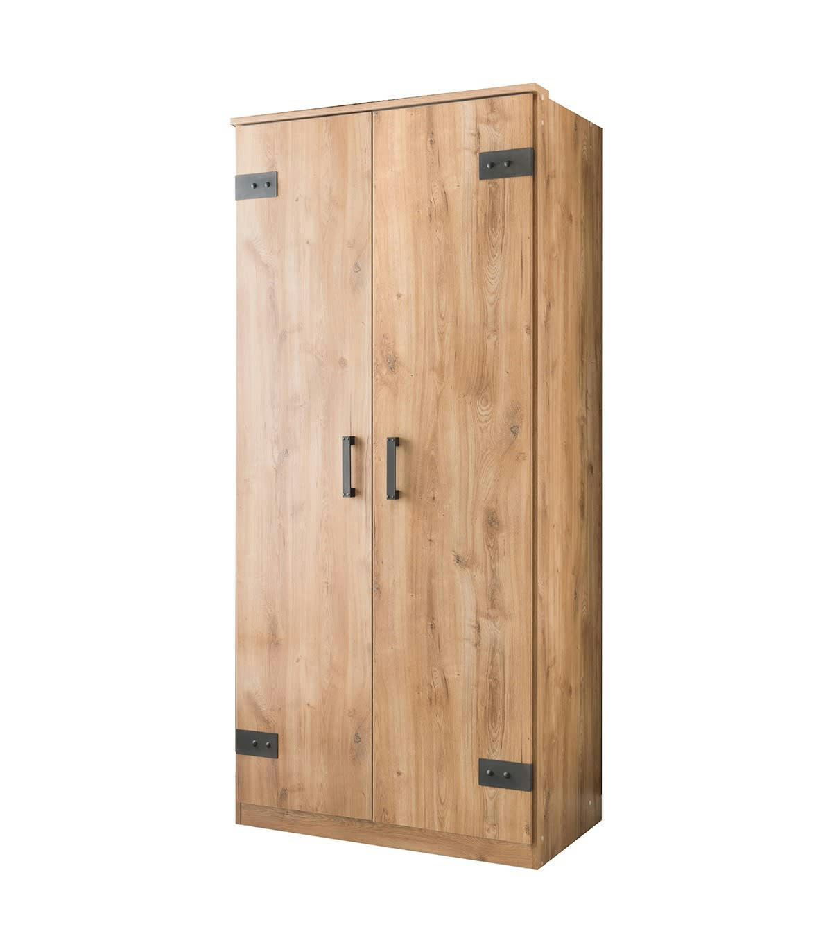 - Armoire 2 portes décor chêne - H199 cm