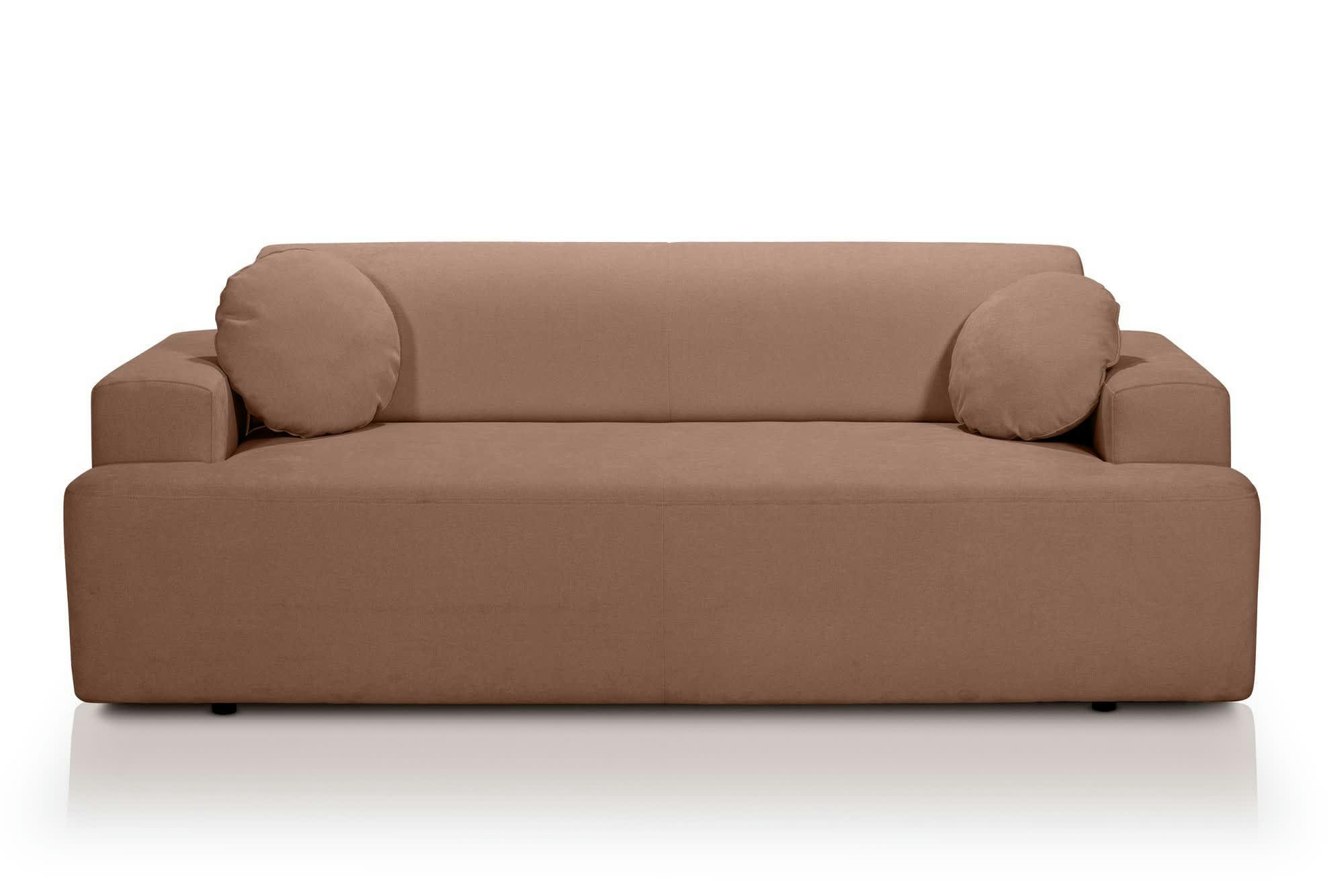 GALA - Canapé fixe 3 places  en tissu rouille