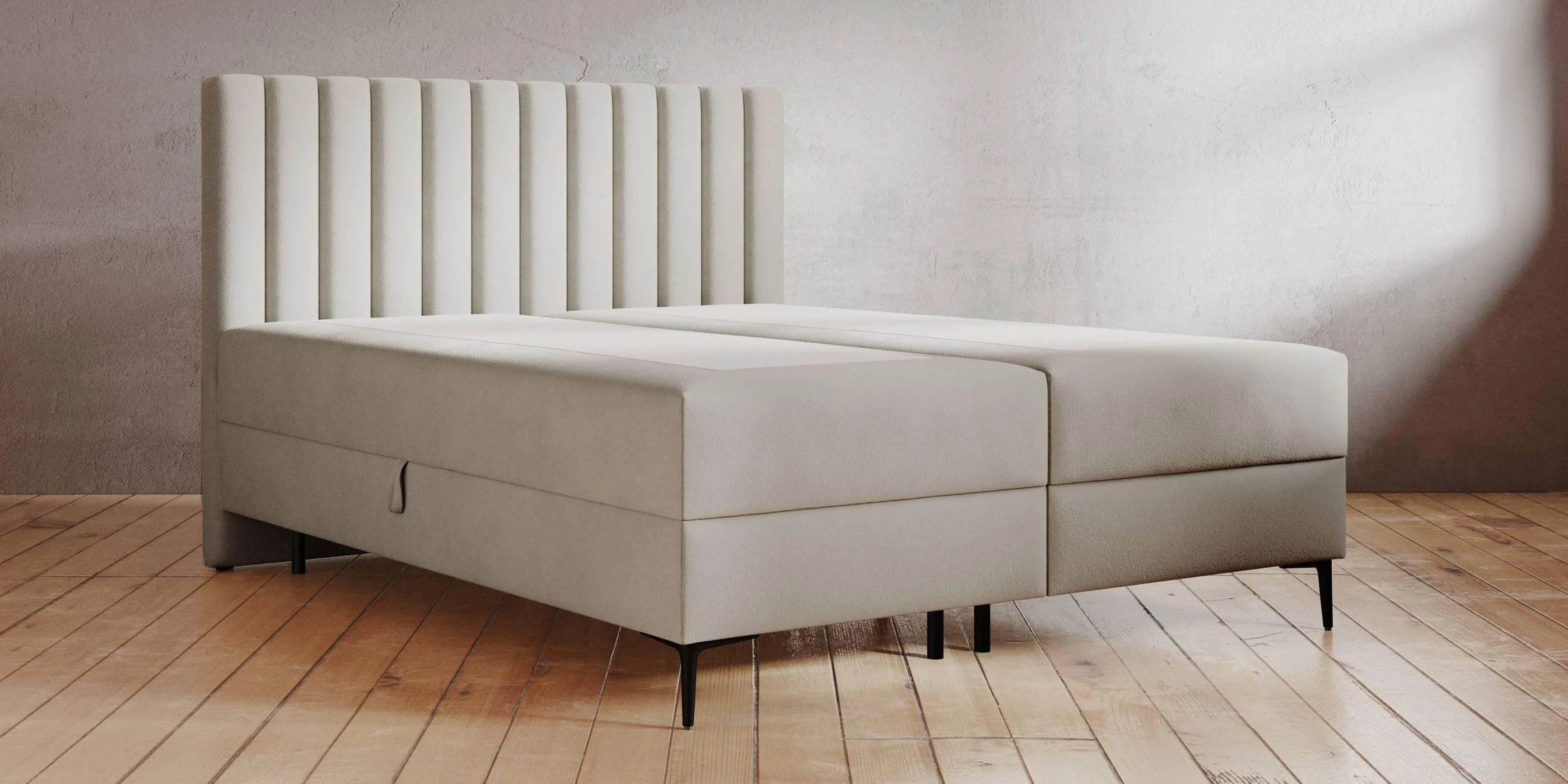 Boxspring Tassos velvet met opbergruimte 160 x 200 cm