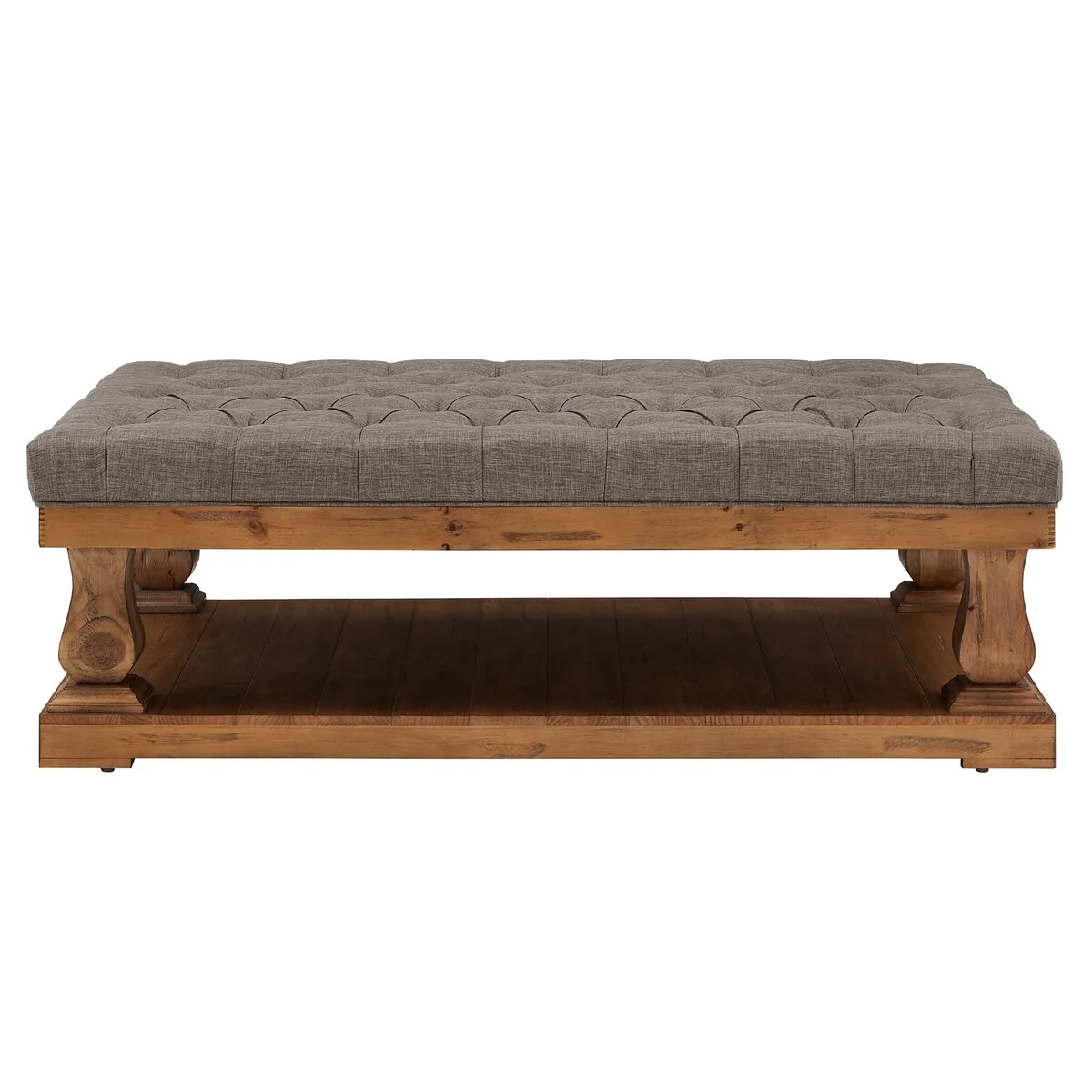 Knightsbridge Linen Baluster Coffee Table Ottoman by iNSPIRE Q Artisan