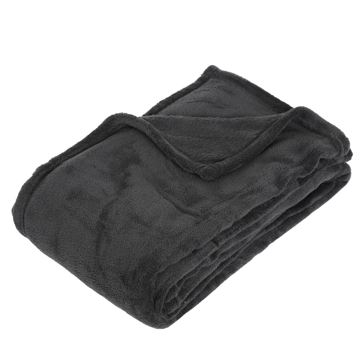 Microfibre plaid Slate grey, 125x150 cm
