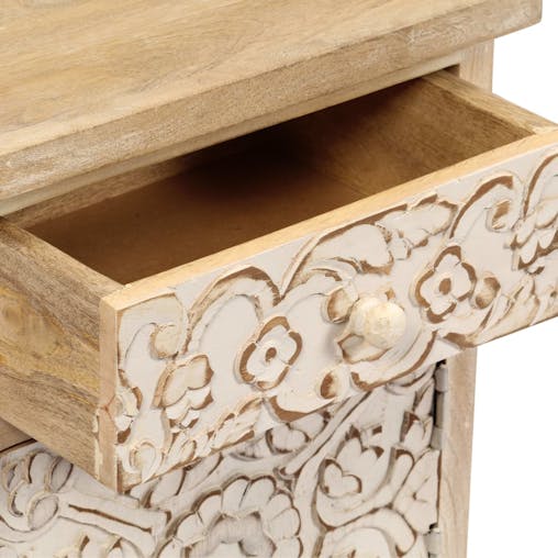 NNEVL Bedside Table Solid Mango Wood 40x30x50 cm