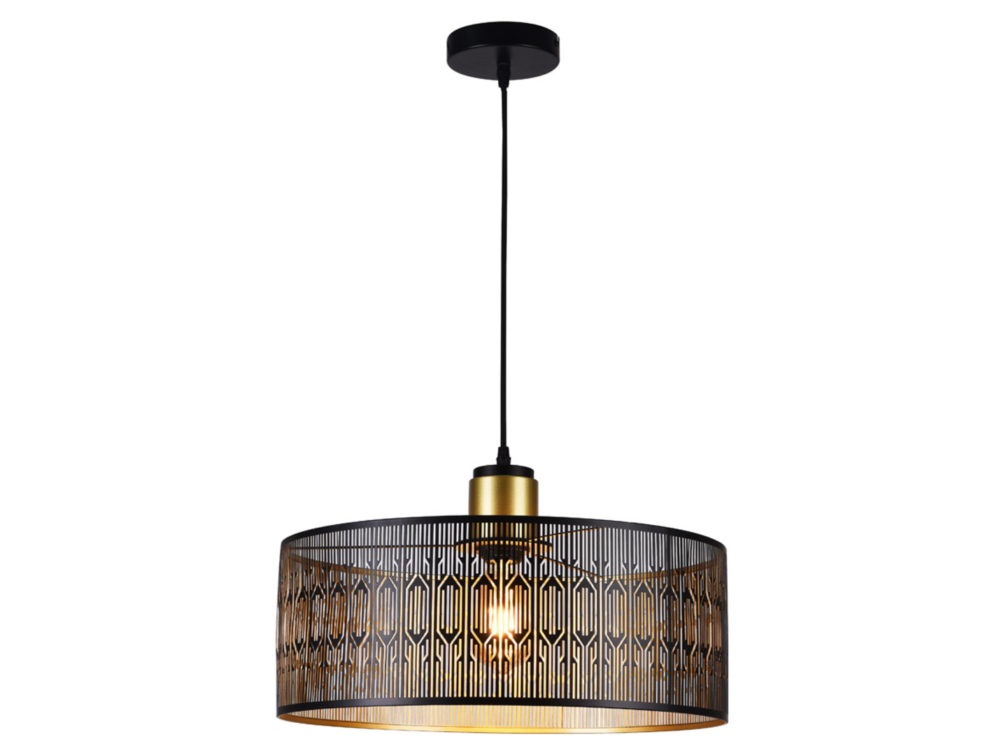 Lampa wisząca Laser metalowa 30 cm czarno-złota