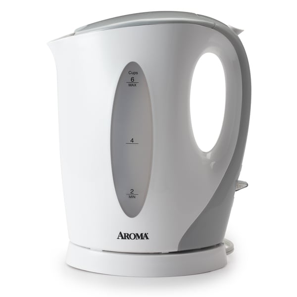 Aroma 1.7-Liter Electric Kettle, White/Grey