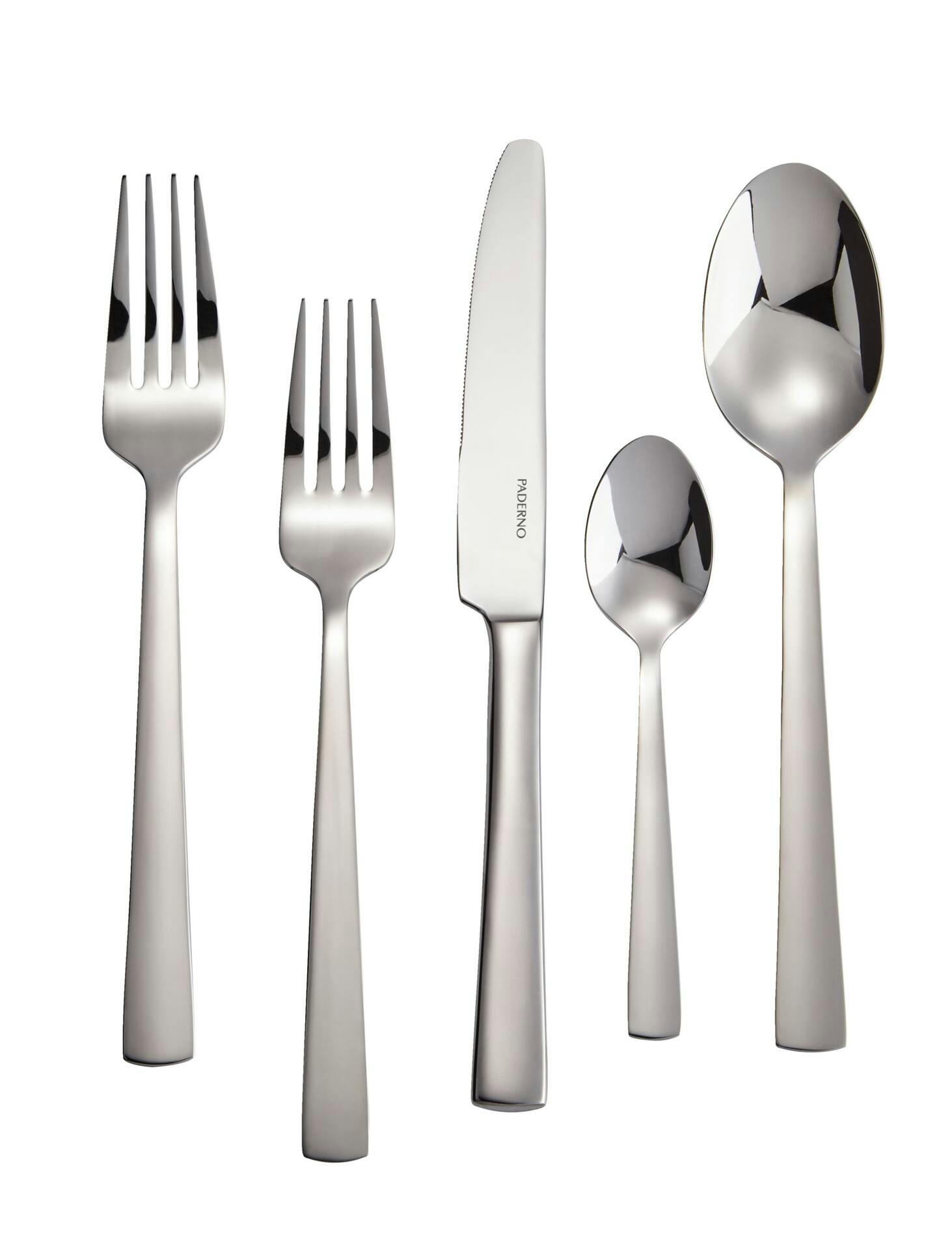PADERNO Argentia Professional Series 60-pc Stainless Steel Flatware Set, Serves 12
