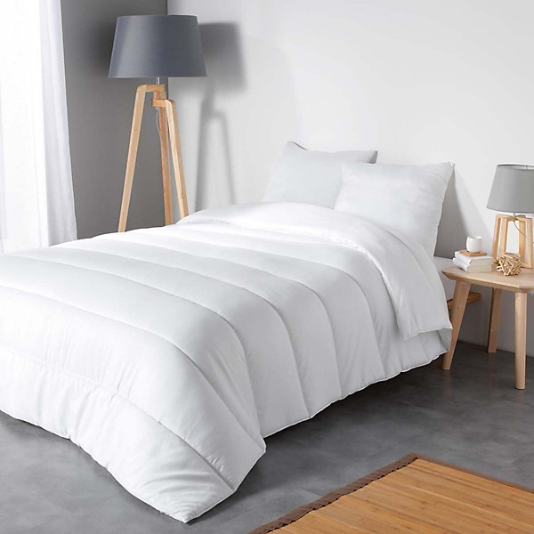 Oreiller uni confort en polyester (60x60 cm - Blanc)