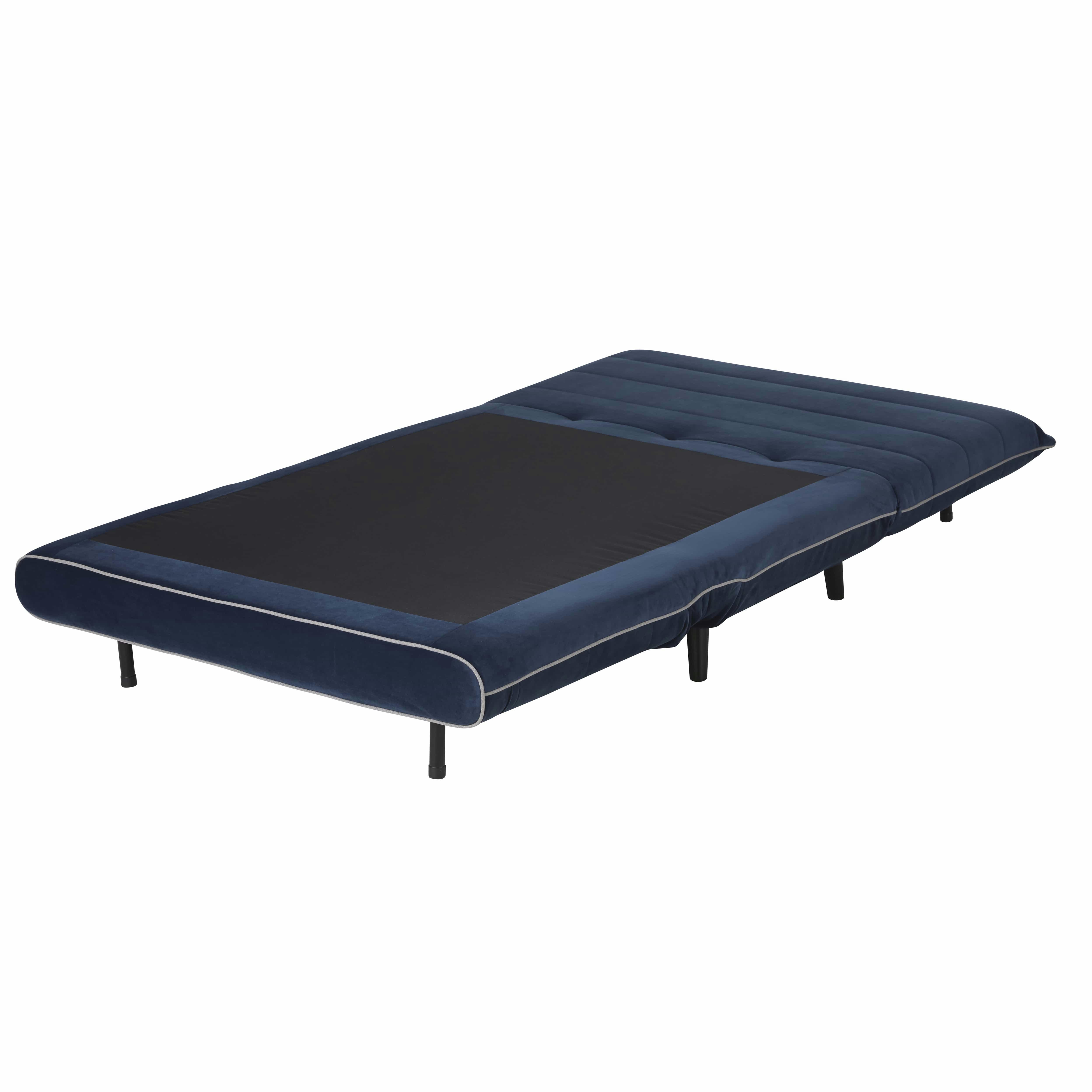 Nio - Canapé clic-clac 1 place en velours bleu