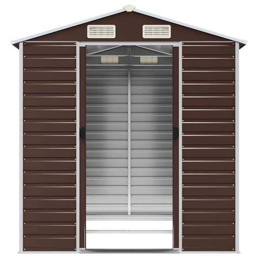 NNEVL Garden Shed Brown 191x215x198 cm Galvanised Steel