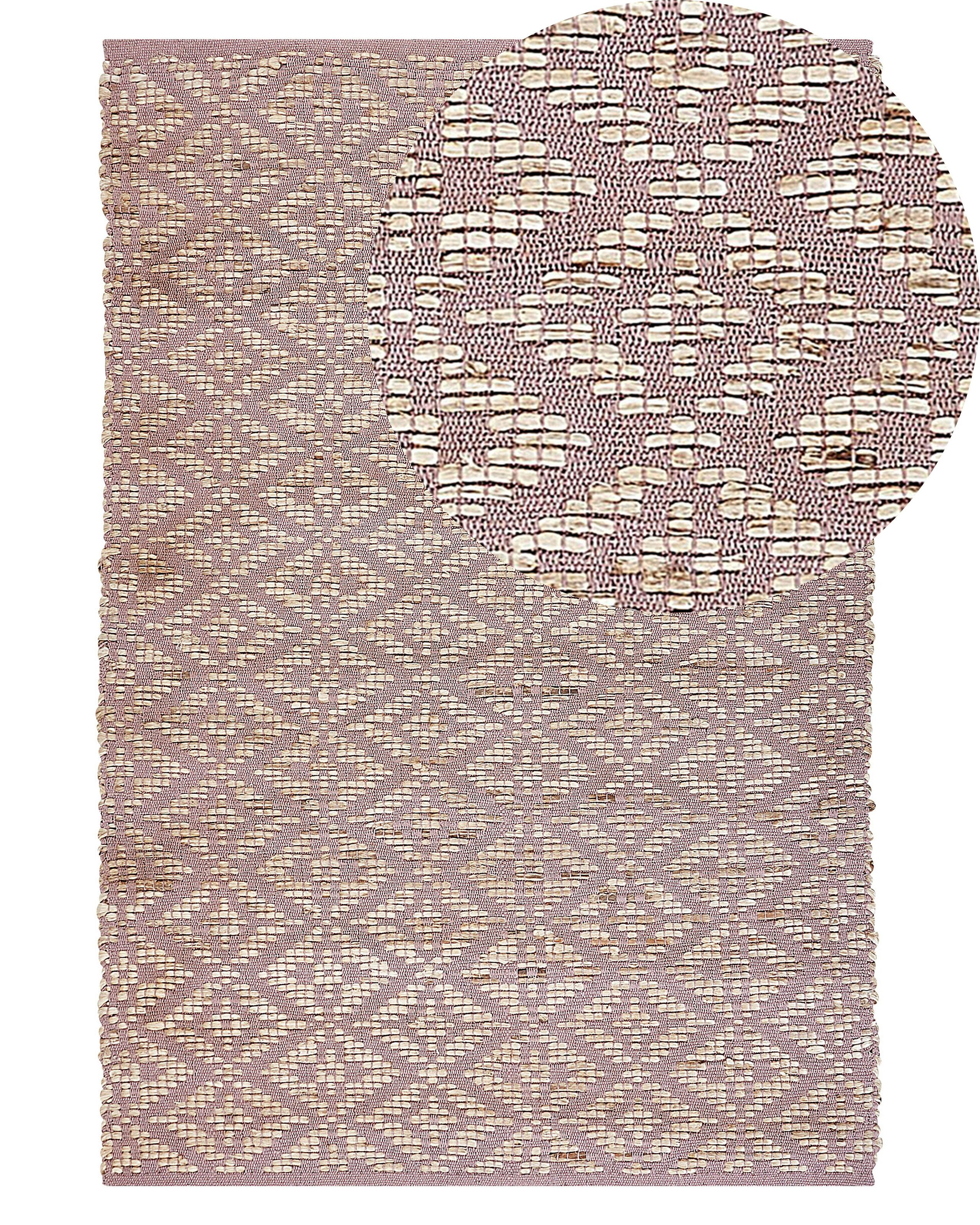 Dywan prostokątny jutowy 140x200 cm beżowo-różowy