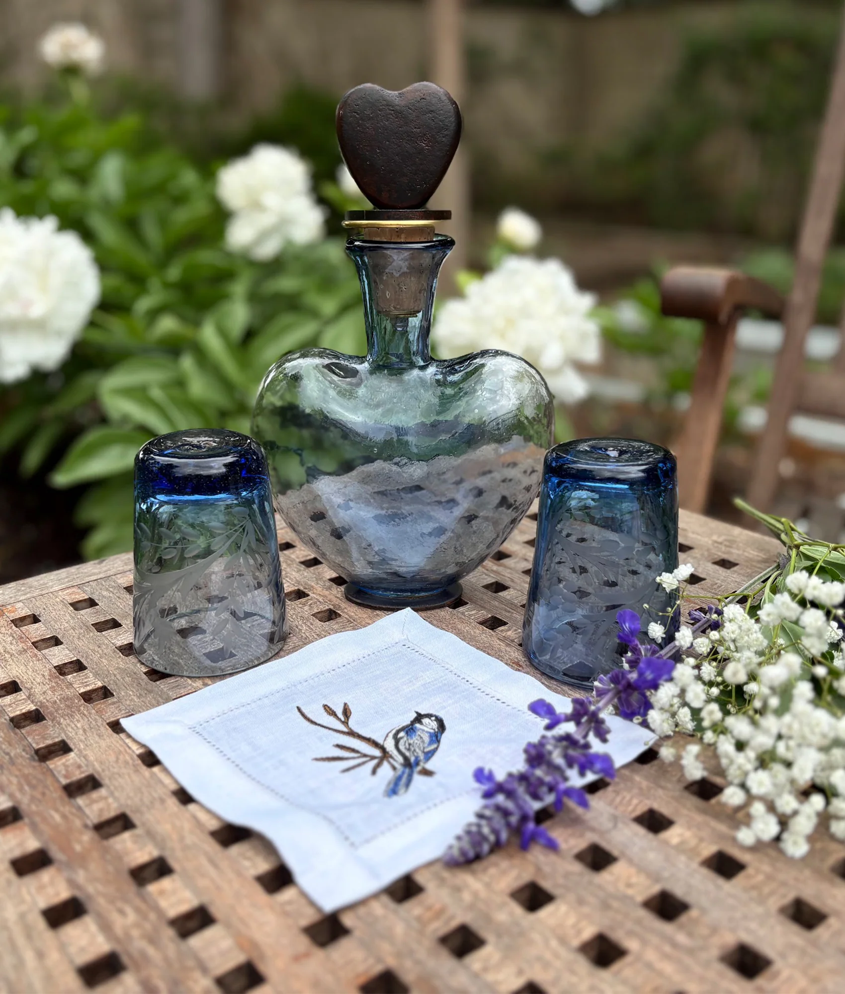 Azalea Drinking Glass - Blue