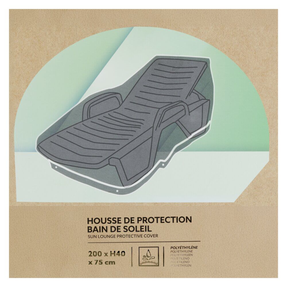 Housse de protection bain de soleil noir 200x75xH40cm