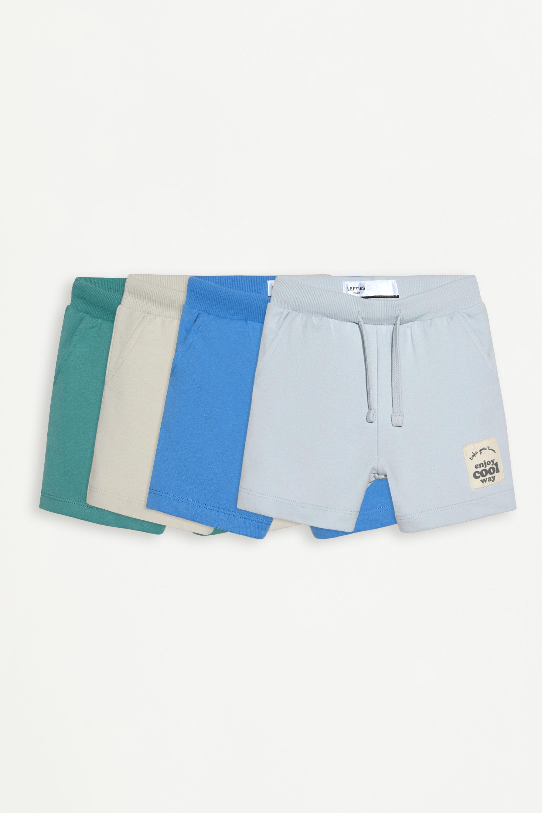 Pack 4 bermudas felpa lisa