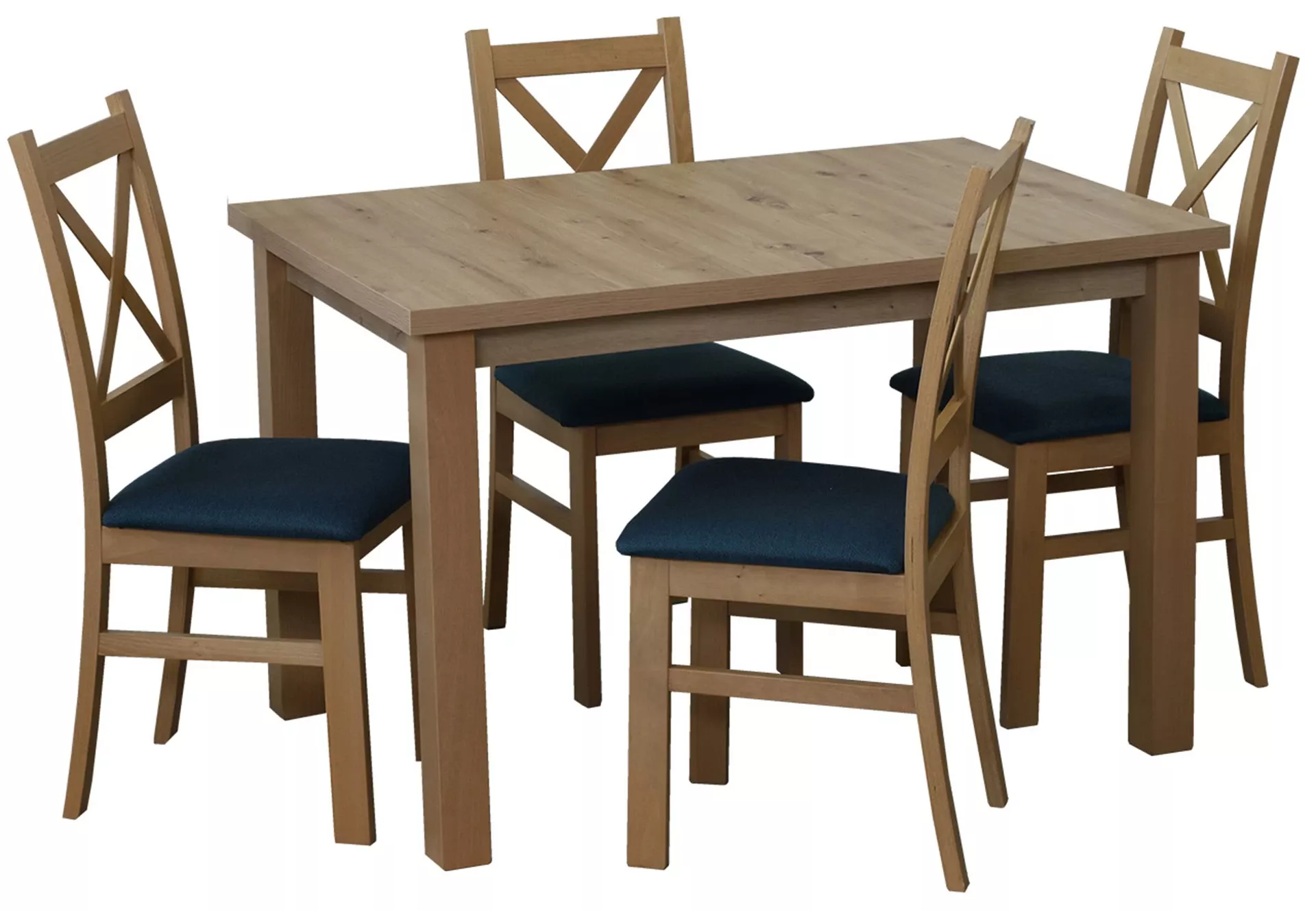 Zestaw stół 150/190x80 rozkładany z 4 M015-4 Dąb Artisan