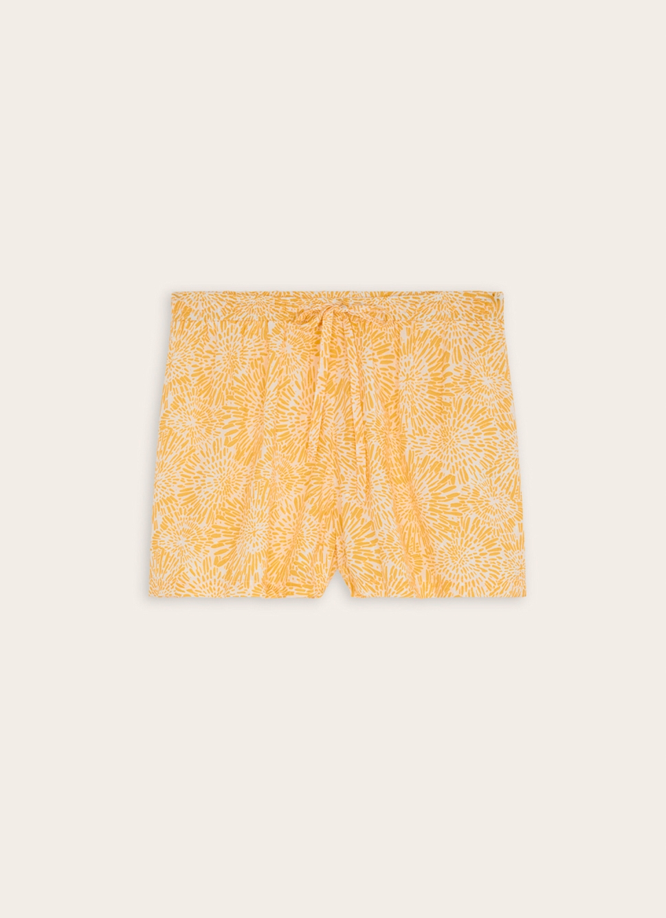 SHORT EN VISCOSE IMPRIMÉE JAUNE