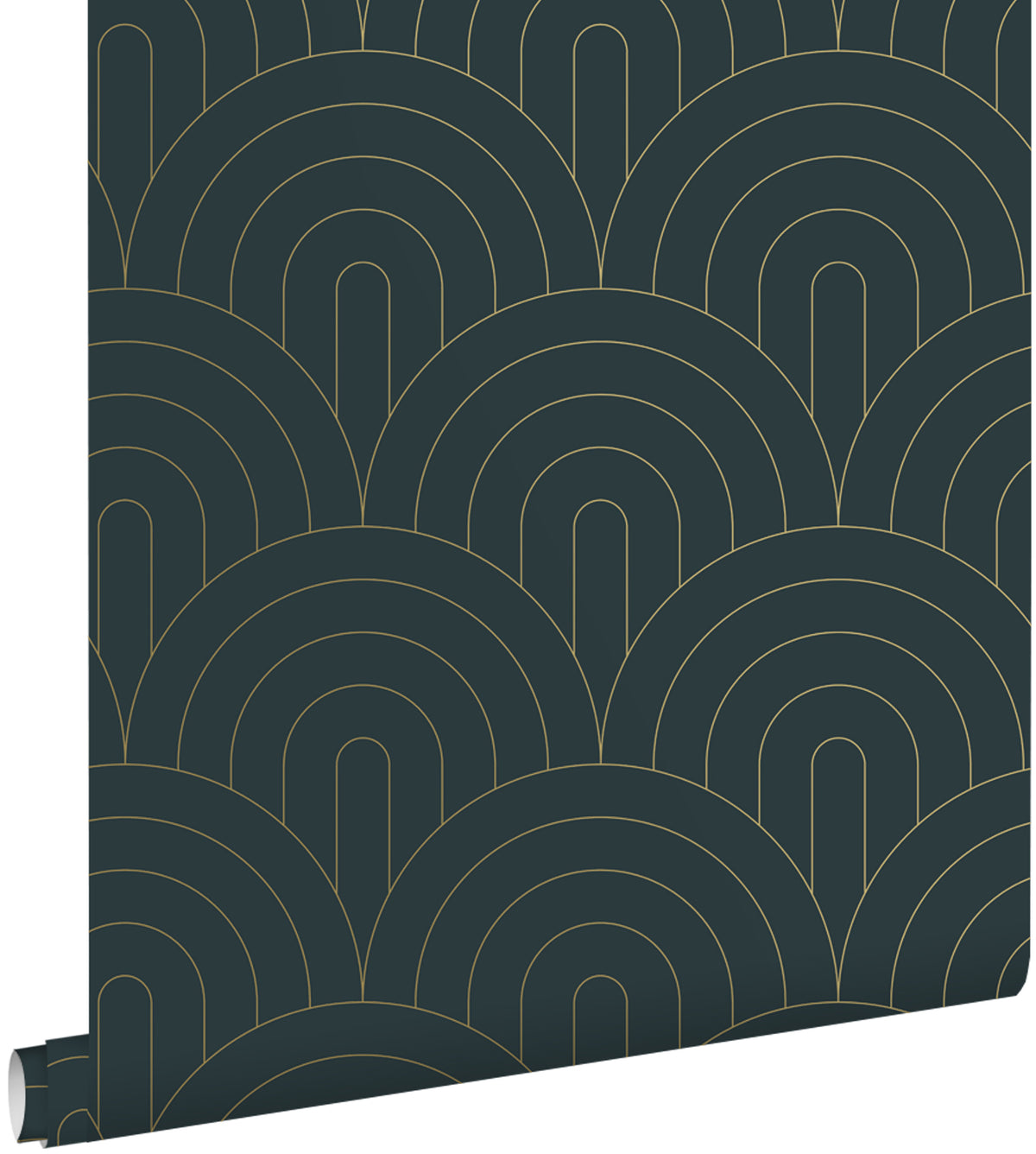 ESTAhome behang art deco motief donkerblauw - 53 cm x 10.05 m - 139743