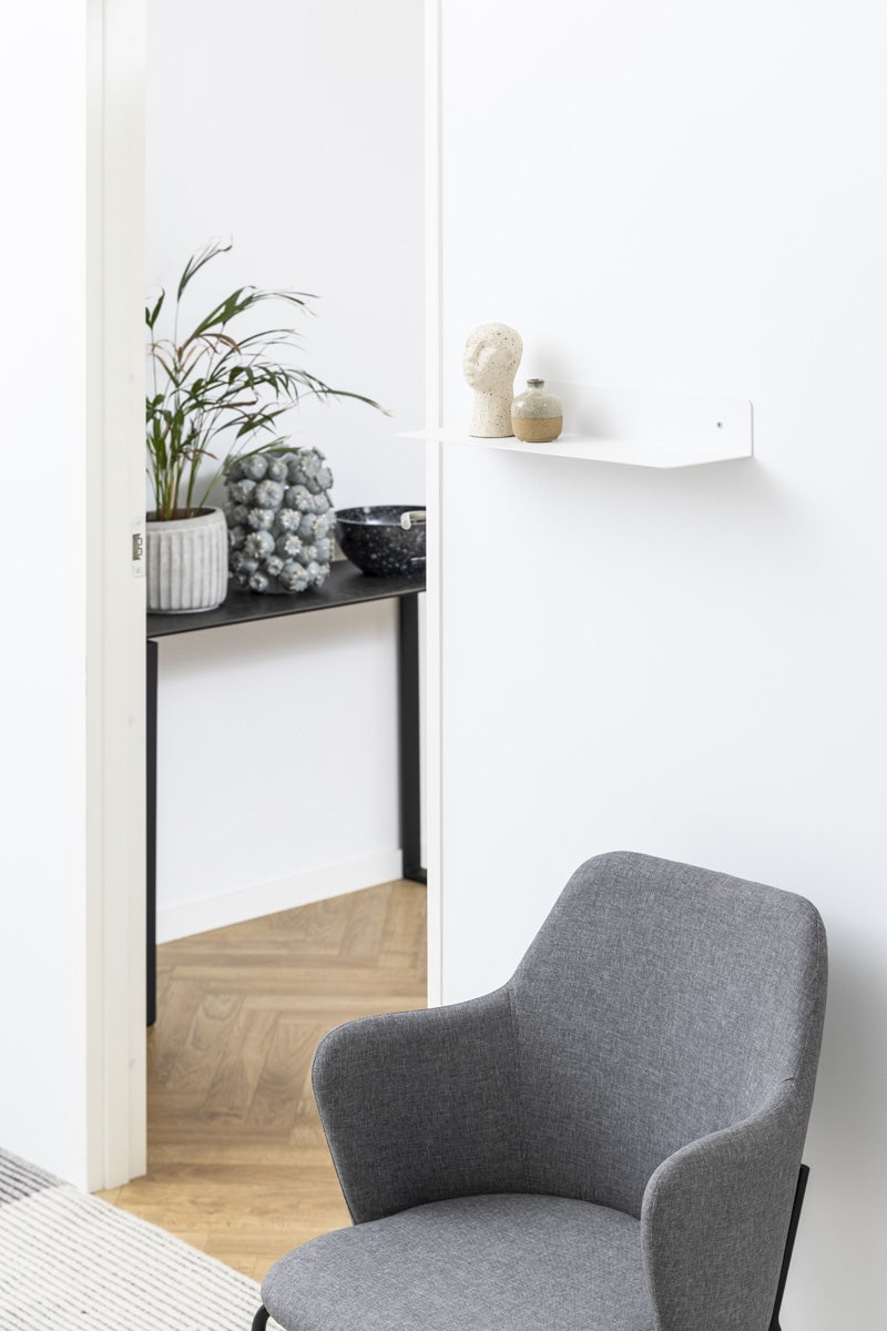 Lisomme Yara metalen wandplank wit - 50 x 15 x 7 cm