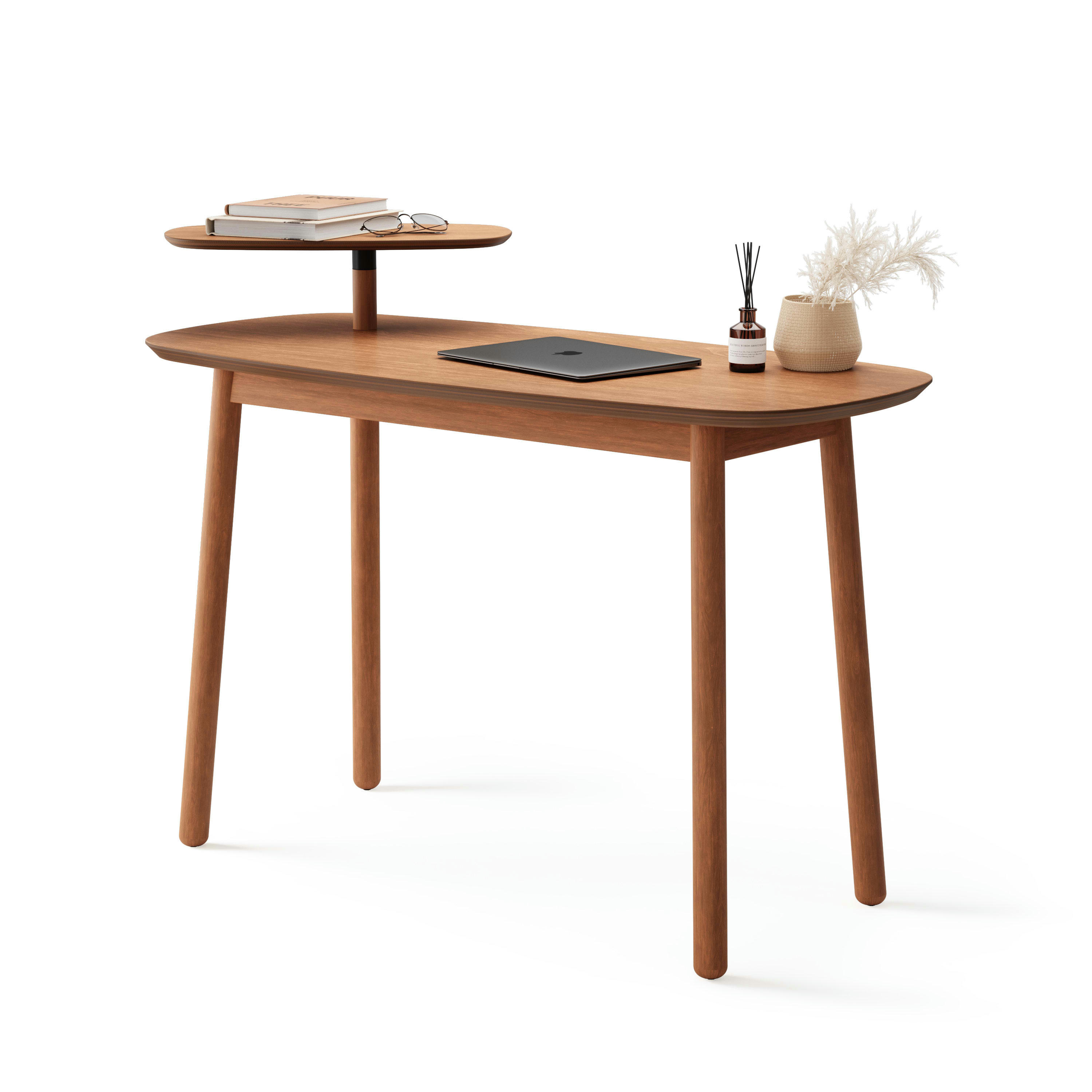 SWIVO - Table de bureau brune 127 x 56 x 90cm