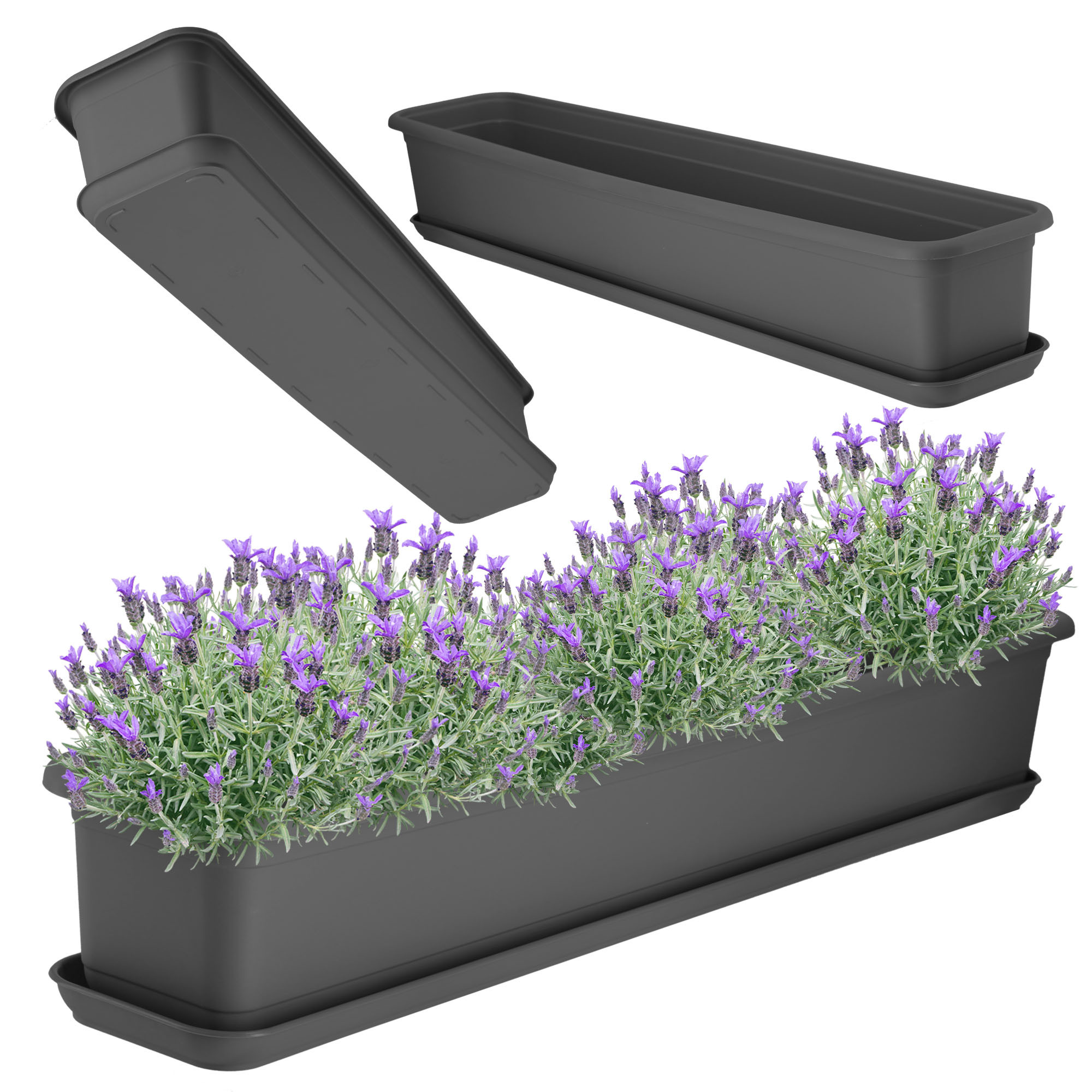 Kadax Skrzynka Balkonowa Doniczka 80cm   Podstawka