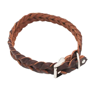 Heim Braided Leather Collar - Brown