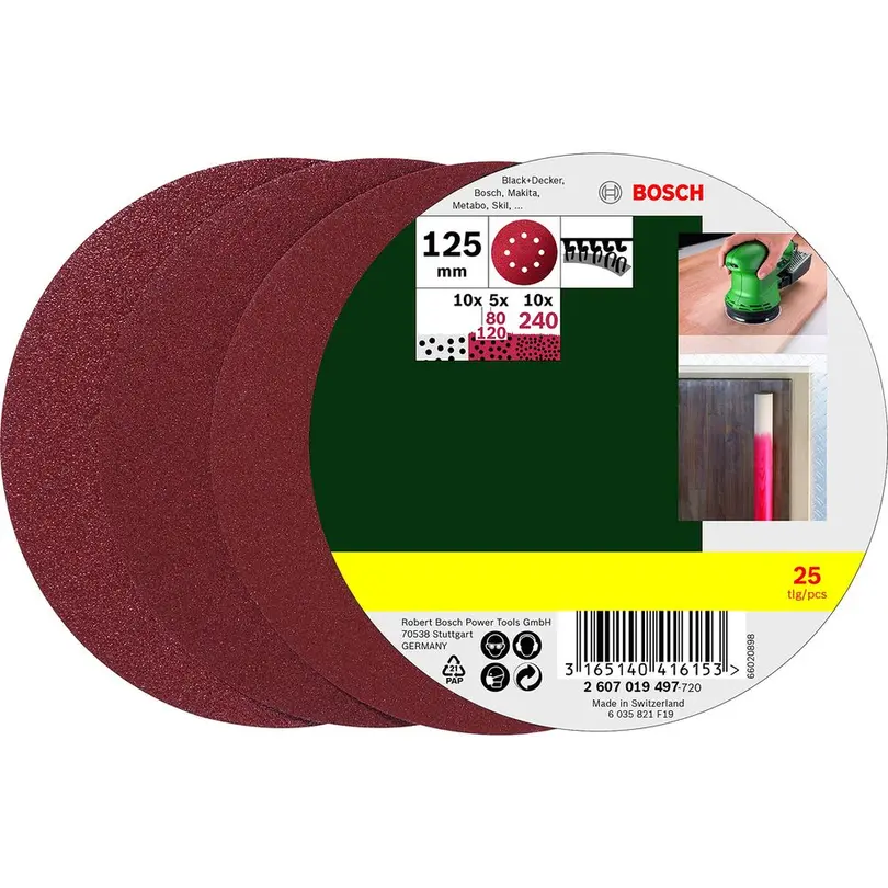 Exzenterschleifer 25-teilig Schleifblatt-Set