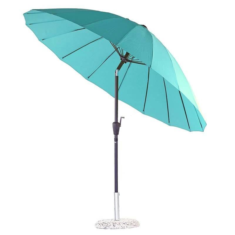 ATLANTA - Parasol de jardin avec mât central bleu clair