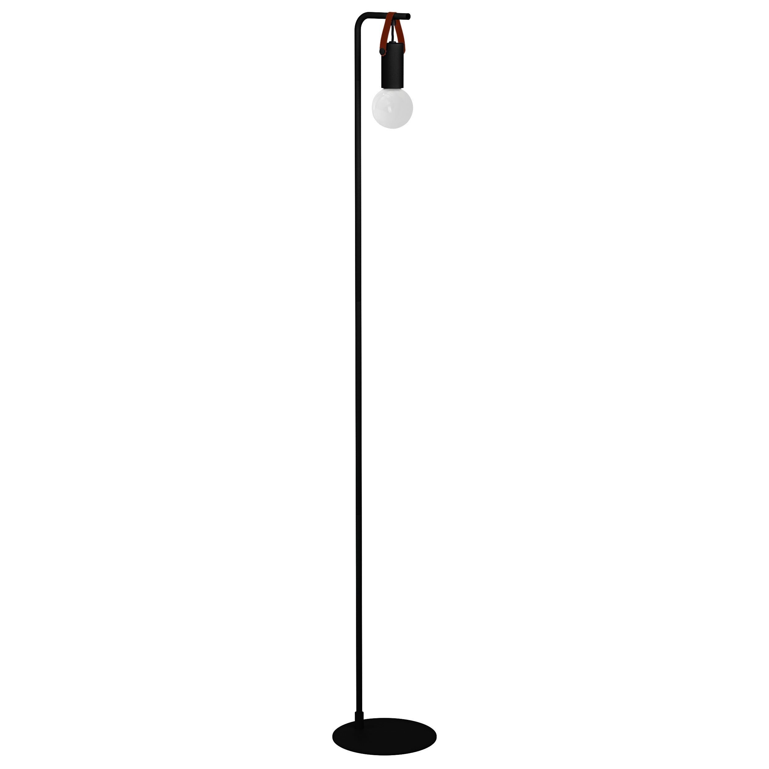 EGLO staande lamp Apricale - e27 - leer - zwart/bruin