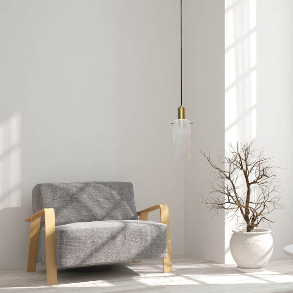 Lampa wisząca biało-złota Tirana 1xE27x40W wym: 155x10x10 cm Light Prestige