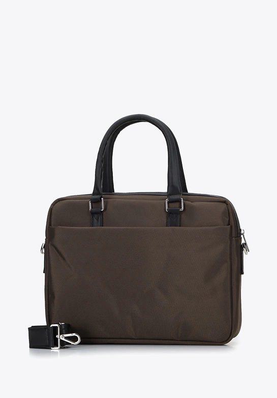 Męska torba na laptopa 15,6” z tasiemką oliwkowa