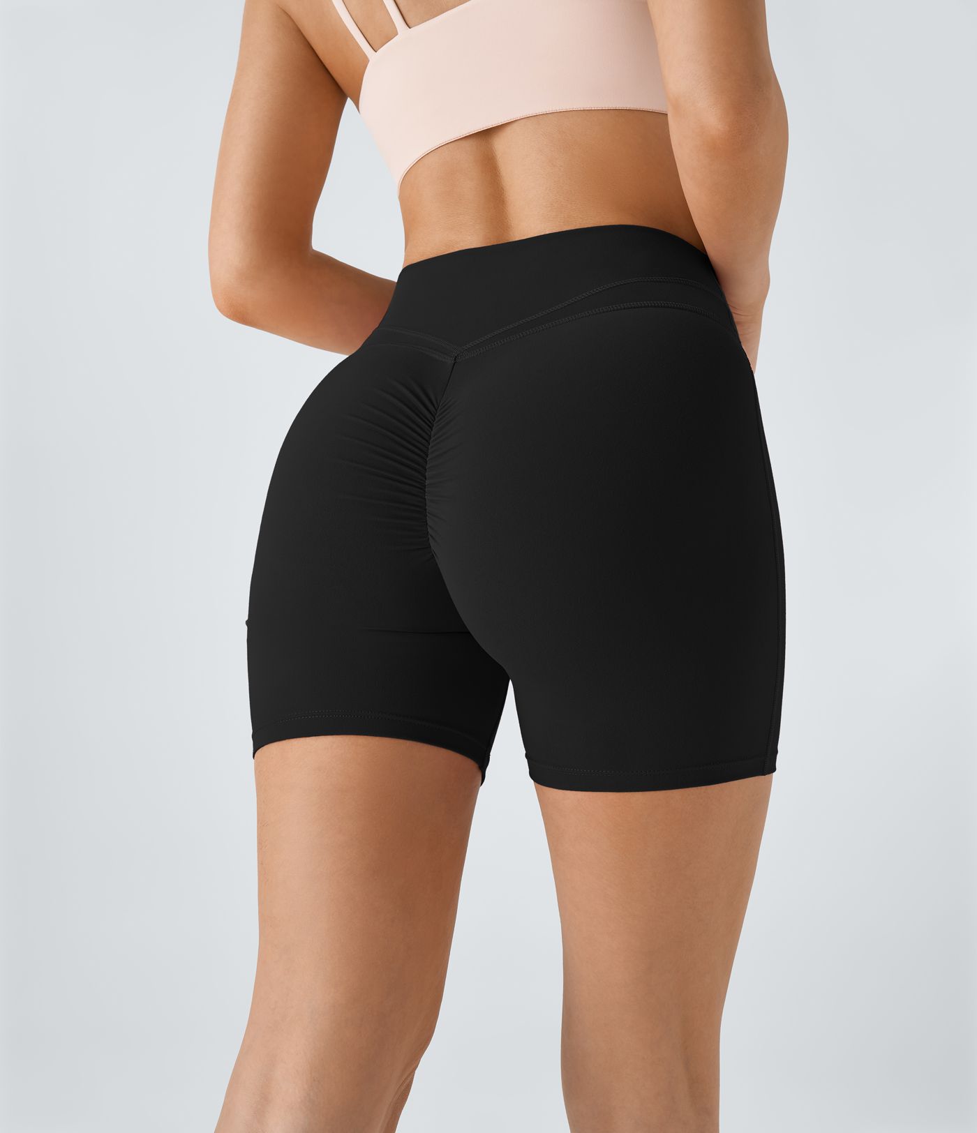 Softlyzero™ Plush Shorts 12,5cm Yoga Taille Haute Croisés Froncés